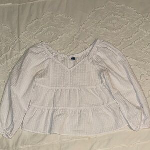 White Textured Women's Top